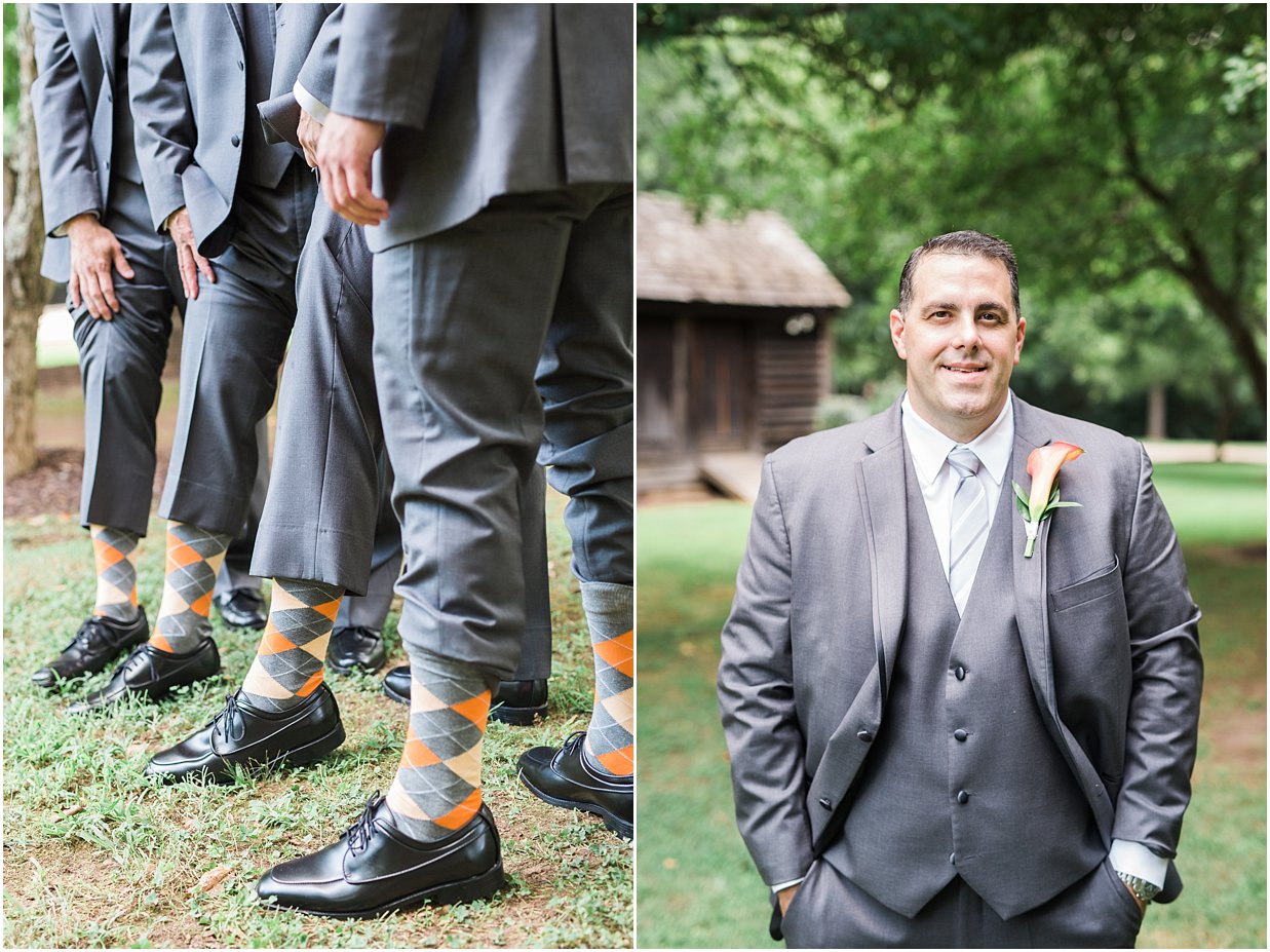 Orange and Gray Wedding socks